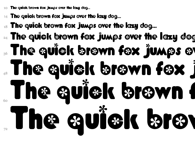 Flower Bold font waterfall